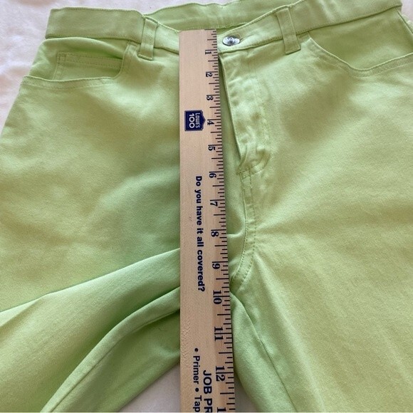 White Stag Apple Lime Green Jeans Pants  Pockets Straight Leg Zip Size 6P - Picture 10 of 10